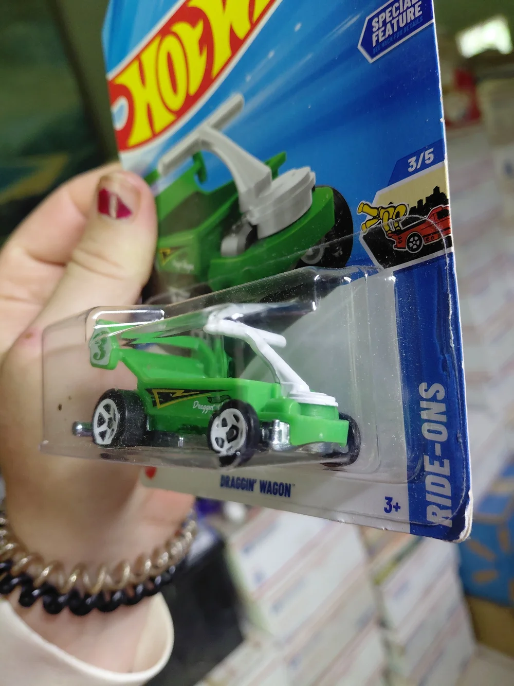 green Draggin' Wagon die-cast car from the 2025 Hot Wheels mainline collection.